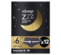 ALWAYS ZZZS Lot de 3 culottes jetables pour les règles pour femmes Noir Protection à 360°