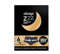 ALWAYS ZZZS Lot de 3 culottes jetables pour les règles pour femmes Noir Protection à 360°