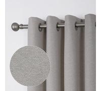 always4u 100% Occultant Rideau avec Motifs Géométriques, Faux Laine Double Rideaux Isolation Thermique avec Oeillets pour Chambre à Coucher Salon, L140xH260cm, Texturé, Beige, Lot de 2