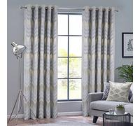 always4u Rideau 100% Occultant en Velours avec Lignes Doré,Double Rideaux Isolant Thermique avec Oeillets,pour SalonChambre,Cuisine,Élégant Moderne,Argent Lot de 2 140x260cm