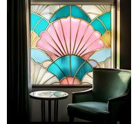 Alwayspon Film non adhésif pour fenêtre effet vitrail arc-en-ciel, style Art nouveau, film vinyle statique pour fenêtre, autocollant de confidentialité, film anti-UV et contrôle de la chaleur