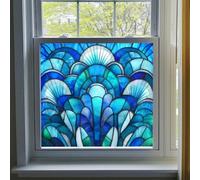 Alwayspon Film non adhésif pour vitrail arc-en-ciel style Art nouveau, film statique en vinyle pour fenêtre, autocollant de confidentialité, film de protection anti-UV et contrôle de la chaleur