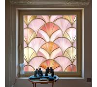Alwayspon Film non adhésif pour vitrail arc-en-ciel style Art nouveau, Film vinyle statique amovible pour fenêtre, autocollant de confidentialité anti-UV et contrôle de la chaleur pour vitrage