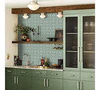 Alwayspon Lot de 10 autocollants de transfert pour carrelage mural en vinyle pour salle de bain, cuisine, crédence, cuisine, carrelage mural, vert marocain, 15 cm