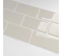 Alwayspon Lot de 10 feuilles d'autocollants muraux en vinyle 3D épais et imperméables pour mur de cuisine et de salle de bain, 3 mm d'épaisseur, 12"x6"/30.5x15.3cm