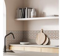 Alwayspon Lot de 24 autocollants rétro gris pour carrelage, autocollants auto-adhésifs pour carreaux, pour salle de bain et cuisine, dosseret pour cuisinière, vinyle à coller et à décoller pour mur