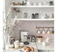 Alwayspon Lot de 25 autocollants en vinyle imperméable pour sols et murs - 15 cm - Rose