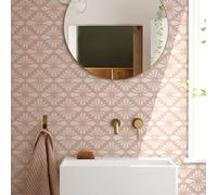 Alwayspon Lot de 25 autocollants muraux en vinyle pour salle de bain, cuisine, crédence pour cuisinière - Rose - 20 cm