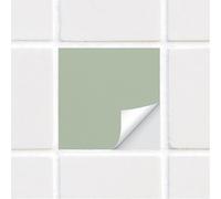 Alwayspon Lot de 25 autocollants pour carrelage de 20 cm, couleur sauge, autocollants, pour salle de bain, cuisine, pare-éclaboussures, en vinyle, pour carrelage mural
