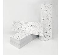 Alwayspon Lot de 27 autocollants de 10,2 x 30,5 x 10,2 cm effet terrazzo blanc et gris, autocollants en vinyle à coller et décoller, crédence auto-adhésive, autocollants de carreaux en mousse à coller