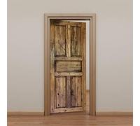 Alwayspon Modern Art Lot de 2 autocollants de porte 3D amovibles en vinyle pour décoration d'intérieur, motif bois boisé, 82 x 200 cm