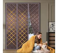 Alwayswhy Rideau de Porte Isolant Thermique, Rideau de Porte magnétique, Étanche, Coupe-vent, Pour Balcon, Salon, Marron, 240x240cm