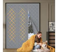 Alwayswhy Rideau de Porte Isolant Thermique, Rideau de Porte magnétique, Étanche, Coupe-vent, Pour Balcon, Salon, Gris, 240x240cm