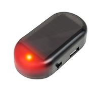 ALWIDA Faux éclairage de sécurité pour voiture, 2 fausses lumières LED à énergie solaire, avertissement simulé, lumière de sécurité clignotante antivol, système d'alarme de voiture avec port USB,