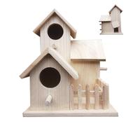 ALWIDA Nichoir en bois brut pour rouge-gorge, nichoir à oiseaux en bois brut non peint, maisons pour la maison, le jardin, à suspendre aux arbres