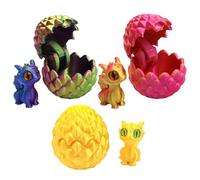 Alwodici Lot de 3 mini œufs de dragon imprimés en 3D avec dragons à l'intérieur - Jouets colorés pour la maison et le bureau - Cadeau de collection pour garçons et filles - Amoureux de dragon