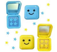 Alwodici Lot de 64 patchs à boutons en forme d'étoile avec mini miroir jaune et bleu pour réduire les rougeurs pour la forme du visage