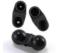 Alwonder Lot de 20 perles de pêche à double hochet pour poisson-chat, appâts de pêche portables en plastique, cloches de pêche, accessoire pour poisson-chat, bar, pompano, noir