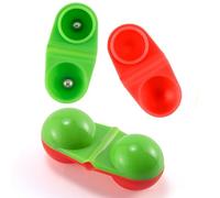 Alwonder Lot de 20 perles de pêche à double hochet pour poisson-chat, appâts de pêche portables en plastique, cloches de pêche, accessoire pour poisson-chat, bar, pompano, vert et rouge