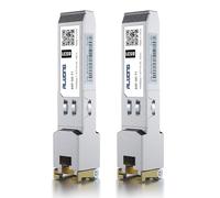 Alwong Lot de 2 émetteurs-récepteurs SFP 1000Base-T en cuivre, module Ethernet 1,25 G SFP vers RJ45, jusqu'à 100 m, pour Ubiquiti UniFi UF-RJ45-1G, Meraki MA-SFP-1GB-TX, Mikrotik, TP-Link, Intel et