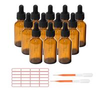 ALWSCI 12 pièces 30ml Flaconpipette Flacon Compte Gouttes Ambré Flacon de Pipette en Verre pour les Huiles Essentielles/Aromathérapie Laboratoire, Massage, Cosmétique