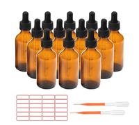 ALWSCI 12 pièces 60ml Flaconpipette Flacon Compte Gouttes Ambré Flacon de Pipette en Verre pour les Huiles Essentielles/Aromathérapie Laboratoire, Massage, Cosmétique