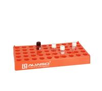 ALWSCI Supports à Fioles Porte-flacons Support pour Flacons de 2 mL, Fiole Rack 50 Trous - Diamètre : 12 mm, Lot de 1