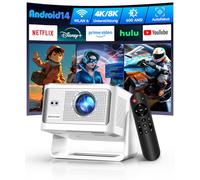 Alwtniet Vidéoprojecteur 4K 8K supporte [Native 1080P&App intégrée] Mini Projecteur Portable WiFi 6 Bluetooth 5.4 Android 14 Autofocus/Obstacle Avoidance/6D Keystone Ultra Courte Focale Rotation 180°