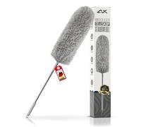 ALX Plumeau lavable en microfibre télescopique extensible jusqu'à 260 cm Nettoyage élégant pour une maison impeccable (gris)