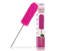 ALX Plumeau lavable en microfibre télescopique extensible jusqu'à 260 cm Nettoyage élégant pour une maison impeccable (rose)