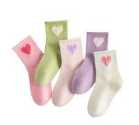 Alxad 5 paires Chaussettes en Coton pour Garçons et Filles Enfants Socquettes Douces et Confortables avec Mignon Design