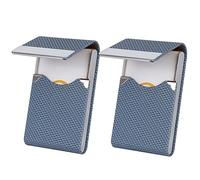 ALXBSONE 2 PièCes Porte Carte de Visite, Support Carte De Visite pour Hommes Et Femmes, Ultra-Mince Acier Inoxydable Etui Carte de Visite Avec Fermeture MagnéTique(Bleu)