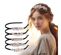 ALXBSONE 6 Pièces Bandeaux, Accessoire Cheveux Fille avec Strass, Accessoire Serre-têtes de Mariage pour Cheveux en Diamant Simulé Ondulé à Femme(Set02)