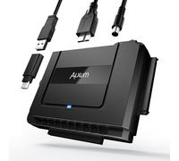 Alxum Adaptateur USB 3.0 IDE SATA Disque Dur 2.5/3.5 HDD/SSD | 5Gbps ultra-rapide. USB-A & USB-C. Lit 3 disques. Plug & Play. LED témoin. Idéal PC, PS4, Xbox.