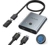 Alxum Commutateur USB C 20 Gbit/s pour ordinateurs portables, tablettes | Le commutateur USB-C partage un moniteur ou une station d'accueil USB-C/Thunderbolt 4, 8K @ 30 Hz/4K @ 144 Hz