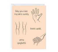 ALY LOU Carte d'anniversaire amusante pour elle, lui, mari, petit ami, petite amie, épouse, carte de vœux sarcastique (Baby you make my palms sweaty ... (Eminem))