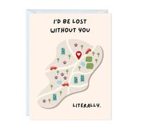 ALY LOU Carte de fête des mères, carte de fête des pères, anniversaire de mariage pour maman, mère, épouse, grand-mère, belle-mère, carte de vœux de remerciement Kawaii (I'd Be Lost Without You.