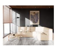 Alya - canapé modulable d'angle réversible 4 places en simili - Beige