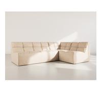 Alya - canapé modulable d'angle réversible 4 places en simili - Beige