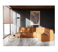 Alya - canapé modulable d'angle réversible 4 places en simili - Cognac