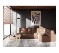 Alya - canapé modulable d'angle réversible 4 places en simili - Marron