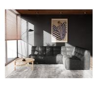 Alya - canapé modulable d'angle réversible 4 places en simili - Noir