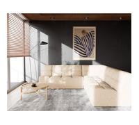 Alya - canapé modulable d'angle réversible 5 places en simili - Beige