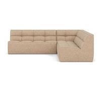 Alya - canapé modulable d'angle réversible 5 places en simili - Beige