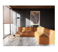 Alya - canapé modulable d'angle réversible 5 places en simili - Cognac