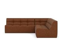 Alya - canapé modulable d'angle réversible 5 places en simili - Cognac Cognac G