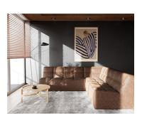 Alya - canapé modulable d'angle réversible 5 places en simili - Marron