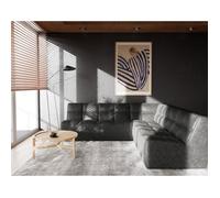 Alya - canapé modulable d'angle réversible 5 places en simili - Noir