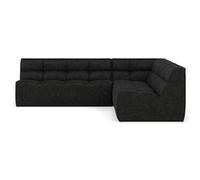 Alya - canapé modulable d'angle réversible 5 places en simili - Noir