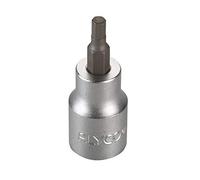 Alyco 192417 192417-Llave de Vaso de 1/2" Une 16503 DIN 3121 CR-V cromado Mate Con Punta Allen 17 x 62 mm